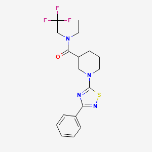 molecular formula C18H21F3N4OS B6923450 N-ethyl-1-(3-phenyl-1,2,4-thiadiazol-5-yl)-N-(2,2,2-trifluoroethyl)piperidine-3-carboxamide 