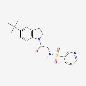 molecular formula C20H25N3O3S B6923482 N-[2-(5-tert-butyl-2,3-dihydroindol-1-yl)-2-oxoethyl]-N-methylpyridine-3-sulfonamide 