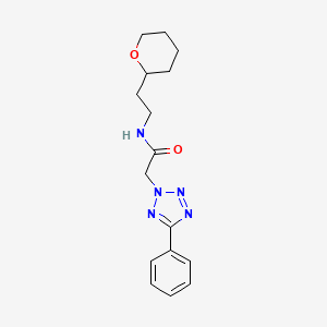 molecular formula C16H21N5O2 B6923542 N-[2-(oxan-2-yl)ethyl]-2-(5-phenyltetrazol-2-yl)acetamide 