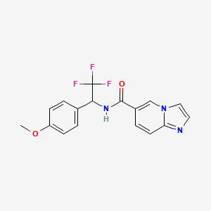 molecular formula C17H14F3N3O2 B6923551 N-[2,2,2-trifluoro-1-(4-methoxyphenyl)ethyl]imidazo[1,2-a]pyridine-6-carboxamide 