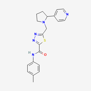 molecular formula C20H21N5OS B6923557 N-(4-methylphenyl)-5-[(2-pyridin-4-ylpyrrolidin-1-yl)methyl]-1,3,4-thiadiazole-2-carboxamide 