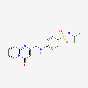 molecular formula C19H22N4O3S B6923571 N-methyl-4-[(4-oxopyrido[1,2-a]pyrimidin-2-yl)methylamino]-N-propan-2-ylbenzenesulfonamide 