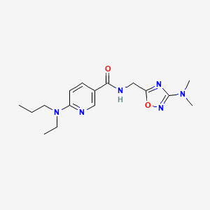 molecular formula C16H24N6O2 B6923599 N-[[3-(dimethylamino)-1,2,4-oxadiazol-5-yl]methyl]-6-[ethyl(propyl)amino]pyridine-3-carboxamide 