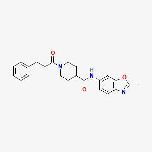 molecular formula C23H25N3O3 B6923648 N-(2-methyl-1,3-benzoxazol-6-yl)-1-(3-phenylpropanoyl)piperidine-4-carboxamide 