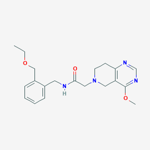 molecular formula C20H26N4O3 B6923687 N-[[2-(ethoxymethyl)phenyl]methyl]-2-(4-methoxy-7,8-dihydro-5H-pyrido[4,3-d]pyrimidin-6-yl)acetamide 