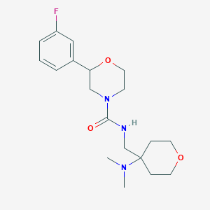 molecular formula C19H28FN3O3 B6923688 N-[[4-(dimethylamino)oxan-4-yl]methyl]-2-(3-fluorophenyl)morpholine-4-carboxamide 