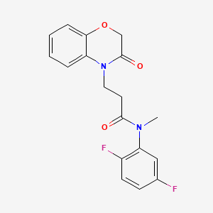 molecular formula C18H16F2N2O3 B6923797 N-(2,5-difluorophenyl)-N-methyl-3-(3-oxo-1,4-benzoxazin-4-yl)propanamide 