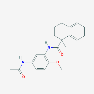 molecular formula C21H24N2O3 B6923833 N-(5-acetamido-2-methoxyphenyl)-1-methyl-3,4-dihydro-2H-naphthalene-1-carboxamide 