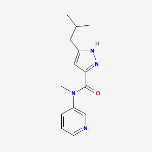 molecular formula C14H18N4O B6923889 N-methyl-5-(2-methylpropyl)-N-pyridin-3-yl-1H-pyrazole-3-carboxamide 