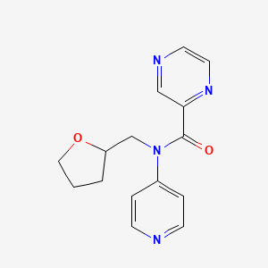 molecular formula C15H16N4O2 B6923896 N-(oxolan-2-ylmethyl)-N-pyridin-4-ylpyrazine-2-carboxamide 
