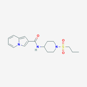 molecular formula C17H23N3O3S B6923950 N-(1-propylsulfonylpiperidin-4-yl)indolizine-2-carboxamide 