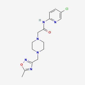 molecular formula C15H19ClN6O2 B6923984 N-(5-chloropyridin-2-yl)-2-[4-[(5-methyl-1,2,4-oxadiazol-3-yl)methyl]piperazin-1-yl]acetamide 