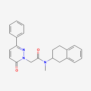 molecular formula C23H23N3O2 B6923991 N-methyl-2-(6-oxo-3-phenylpyridazin-1-yl)-N-(1,2,3,4-tetrahydronaphthalen-2-yl)acetamide 