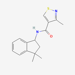 molecular formula C16H18N2OS B6924139 N-(3,3-dimethyl-1,2-dihydroinden-1-yl)-3-methyl-1,2-thiazole-4-carboxamide 