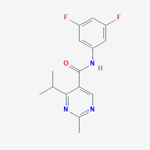 molecular formula C15H15F2N3O B6924191 N-(3,5-difluorophenyl)-2-methyl-4-propan-2-ylpyrimidine-5-carboxamide 
