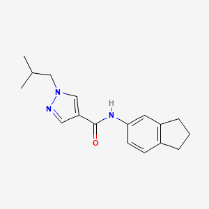 molecular formula C17H21N3O B6924286 N-(2,3-dihydro-1H-inden-5-yl)-1-(2-methylpropyl)pyrazole-4-carboxamide 