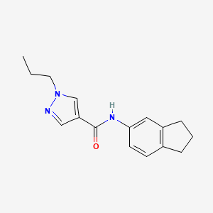 molecular formula C16H19N3O B6924299 N-(2,3-dihydro-1H-inden-5-yl)-1-propylpyrazole-4-carboxamide 