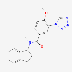 molecular formula C19H19N5O2 B6924309 N-(2,3-dihydro-1H-inden-1-yl)-4-methoxy-N-methyl-3-(tetrazol-1-yl)benzamide 