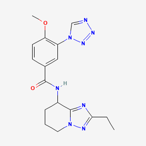 molecular formula C17H20N8O2 B6924324 N-(2-ethyl-5,6,7,8-tetrahydro-[1,2,4]triazolo[1,5-a]pyridin-8-yl)-4-methoxy-3-(tetrazol-1-yl)benzamide 