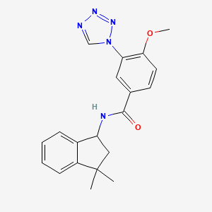 molecular formula C20H21N5O2 B6924330 N-(3,3-dimethyl-1,2-dihydroinden-1-yl)-4-methoxy-3-(tetrazol-1-yl)benzamide 