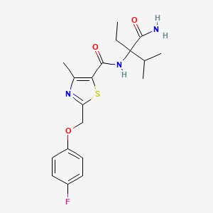 molecular formula C19H24FN3O3S B6924421 N-(3-carbamoyl-2-methylpentan-3-yl)-2-[(4-fluorophenoxy)methyl]-4-methyl-1,3-thiazole-5-carboxamide 
