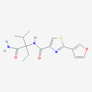 molecular formula C15H19N3O3S B6924428 N-(3-carbamoyl-2-methylpentan-3-yl)-2-(furan-3-yl)-1,3-thiazole-4-carboxamide 