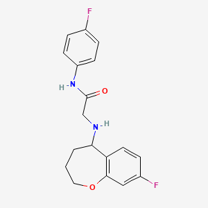 molecular formula C18H18F2N2O2 B6924449 N-(4-fluorophenyl)-2-[(8-fluoro-2,3,4,5-tetrahydro-1-benzoxepin-5-yl)amino]acetamide 