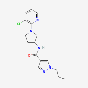 molecular formula C16H20ClN5O B6924450 N-[1-(3-chloropyridin-2-yl)pyrrolidin-3-yl]-1-propylpyrazole-4-carboxamide 