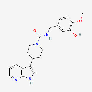molecular formula C21H24N4O3 B6924492 N-[(3-hydroxy-4-methoxyphenyl)methyl]-4-(1H-pyrrolo[2,3-b]pyridin-3-yl)piperidine-1-carboxamide 
