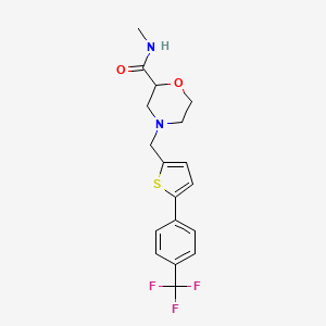 molecular formula C18H19F3N2O2S B6924511 N-methyl-4-[[5-[4-(trifluoromethyl)phenyl]thiophen-2-yl]methyl]morpholine-2-carboxamide 