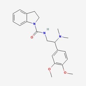 molecular formula C21H27N3O3 B6924532 N-[2-(3,4-dimethoxyphenyl)-2-(dimethylamino)ethyl]-2,3-dihydroindole-1-carboxamide 