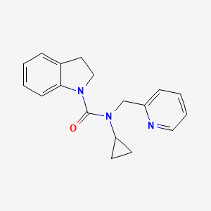 molecular formula C18H19N3O B6924550 N-cyclopropyl-N-(pyridin-2-ylmethyl)-2,3-dihydroindole-1-carboxamide 