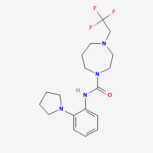 molecular formula C18H25F3N4O B6924594 N-(2-pyrrolidin-1-ylphenyl)-4-(2,2,2-trifluoroethyl)-1,4-diazepane-1-carboxamide 