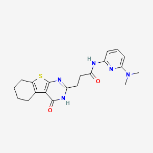 molecular formula C20H23N5O2S B6924597 N-[6-(dimethylamino)pyridin-2-yl]-3-(4-oxo-5,6,7,8-tetrahydro-3H-[1]benzothiolo[2,3-d]pyrimidin-2-yl)propanamide 