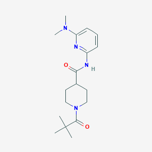 molecular formula C18H28N4O2 B6924637 N-[6-(dimethylamino)pyridin-2-yl]-1-(2,2-dimethylpropanoyl)piperidine-4-carboxamide 