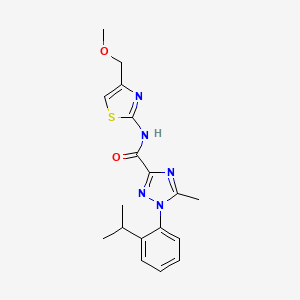 molecular formula C18H21N5O2S B6924664 N-[4-(methoxymethyl)-1,3-thiazol-2-yl]-5-methyl-1-(2-propan-2-ylphenyl)-1,2,4-triazole-3-carboxamide 