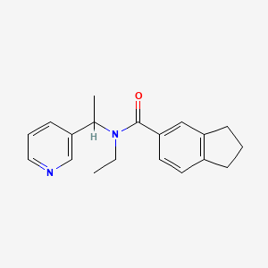 molecular formula C19H22N2O B6924694 N-ethyl-N-(1-pyridin-3-ylethyl)-2,3-dihydro-1H-indene-5-carboxamide 