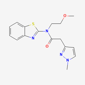 molecular formula C16H18N4O2S B6924721 N-(1,3-benzothiazol-2-yl)-N-(2-methoxyethyl)-2-(1-methylpyrazol-3-yl)acetamide 