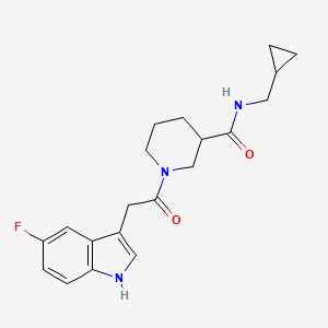 molecular formula C20H24FN3O2 B6924767 N-(cyclopropylmethyl)-1-[2-(5-fluoro-1H-indol-3-yl)acetyl]piperidine-3-carboxamide 