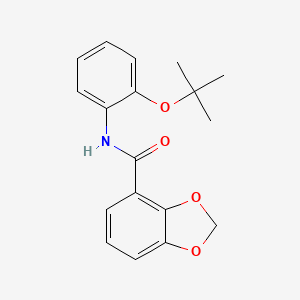 molecular formula C18H19NO4 B6924781 N-[2-[(2-methylpropan-2-yl)oxy]phenyl]-1,3-benzodioxole-4-carboxamide 