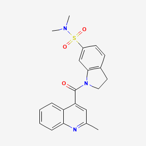 molecular formula C21H21N3O3S B6924807 N,N-dimethyl-1-(2-methylquinoline-4-carbonyl)-2,3-dihydroindole-6-sulfonamide 