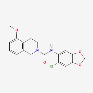 molecular formula C18H17ClN2O4 B6924817 N-(6-chloro-1,3-benzodioxol-5-yl)-5-methoxy-3,4-dihydro-1H-isoquinoline-2-carboxamide 