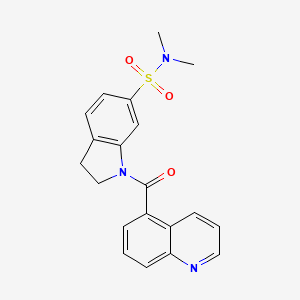 molecular formula C20H19N3O3S B6924819 N,N-dimethyl-1-(quinoline-5-carbonyl)-2,3-dihydroindole-6-sulfonamide 