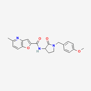 molecular formula C21H21N3O4 B6924839 N-[1-[(4-methoxyphenyl)methyl]-2-oxopyrrolidin-3-yl]-5-methylfuro[3,2-b]pyridine-2-carboxamide 