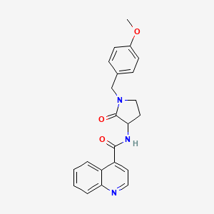 molecular formula C22H21N3O3 B6924848 N-[1-[(4-methoxyphenyl)methyl]-2-oxopyrrolidin-3-yl]quinoline-4-carboxamide 