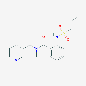 molecular formula C18H29N3O3S B6924866 N-methyl-N-[(1-methylpiperidin-3-yl)methyl]-2-(propylsulfonylamino)benzamide 