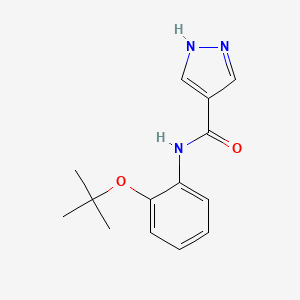 molecular formula C14H17N3O2 B6924935 N-[2-[(2-methylpropan-2-yl)oxy]phenyl]-1H-pyrazole-4-carboxamide 