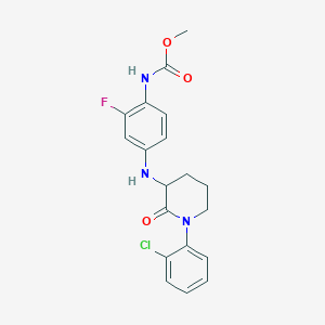 molecular formula C19H19ClFN3O3 B6925008 methyl N-[4-[[1-(2-chlorophenyl)-2-oxopiperidin-3-yl]amino]-2-fluorophenyl]carbamate 
