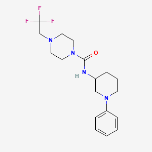 molecular formula C18H25F3N4O B6925031 N-(1-phenylpiperidin-3-yl)-4-(2,2,2-trifluoroethyl)piperazine-1-carboxamide 