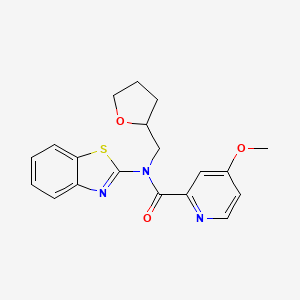 molecular formula C19H19N3O3S B6925091 N-(1,3-benzothiazol-2-yl)-4-methoxy-N-(oxolan-2-ylmethyl)pyridine-2-carboxamide 